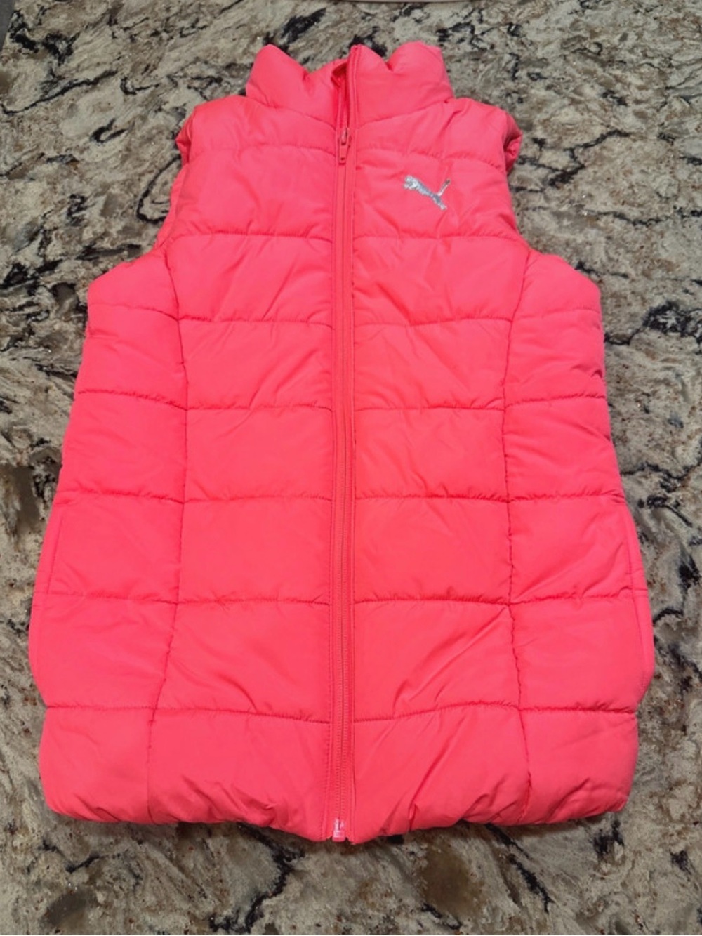 Puma Girls' Neon Pink Puffer Vest